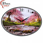 2434-111  Часы настенные "Река при цветении сакуры" 