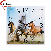 3535-280 Часы настенные"Табун лошадей"
