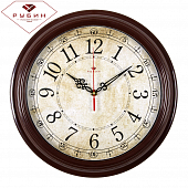 3527-122 (10) Часы настенные круг d=35см, корпус коричневый "Ретро классика"   "Рубин"												