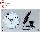 1322-02 (36) Часы настольные горизонтальные, Серые "Чернильница и перо" "21 Bek"