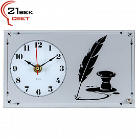 wf 1322-02 (36) Часы настольные горизонтальные, Серые "Чернильница и перо" "21 Bek"