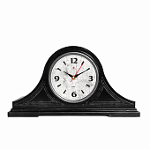 1834-006 Часы настольные 35х18 см, корпус черный с серебром "Классика" 
