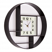 3516-004Br (10) Часы настенные круглые d=35 см, корпус темно-коричневый "Классика"
