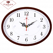 2720-103Br (10) Часы настенные овал 22,5х29см, корпус коричневый "Классика" "Рубин"