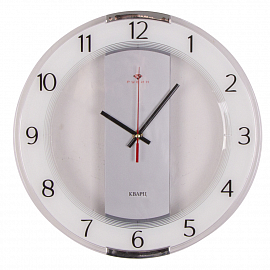 wf 3327-003 (10) Часы настенные круг со вставками d=34 см, корпус прозрачный "Классика"