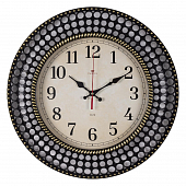 4027-001 (5) Часы настенные круг d=40 см, корпус чёрный с золотом "Классика" "Рубин"