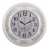 4545-009 Часы настенные круг d=45 см, корпус белый с серебром "Зимний узор" 