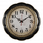 5036-002В Часы настенные круг d=50,7см, корпус черный с золотом "Классика"