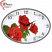 2434-1039 Часы настенные "3 красные розы"