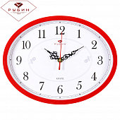 2720-103R (10) Часы настенные овал 22,5х29см, корпус красный "Классика" "Рубин"