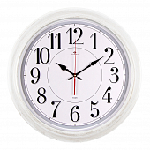 4840-001W Часы настенные круглые d=48 см, корпус белый с золотом "Классика"