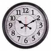 4844-005 Часы настенные круг d=49,5см, корпус черный с серебром "Лофт"
