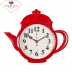 3530-004R Часы настенные чайник 29х34см, корпус красный"Классика"