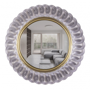 5130-1 Z Зеркало интерьерное настенное в ажурном корпусе d=51см, серебро с золотом
