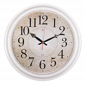 4840-002W Часы настенные круглые d=48 см, корпус белый с золотом "Классика"