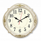 3930-002 Часы настенные 40х40см, корпус белый с золотом "Классика"