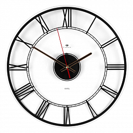 wf 4041-001В Часы настенные прозрачные d-39 см, открытая стрелка "Большие цифры"
