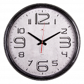 4844-006 Часы настенные круг d=49,5см, корпус черный с серебром "Классика"