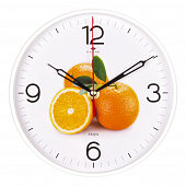 2019-113 Часы настенные круг d=19,5см, корпус белый "Апельсины"