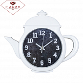 3530-001W Часы настенные чайник 29х34см, корпус белый "Классика"