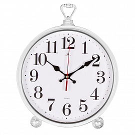 wf 3426-003 Часы настенно-настольные 26х32 см, корпус белый с серебром "Классика"