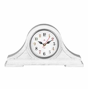 1834-005 Часы настольные 35х18 см, корпус белый с серебром "Классика" 