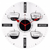 3433-001 (10) Часы настенные прозрачные "Coffee time"