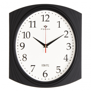 2832-004 Часы настенные прямоугольные 27,5х31,5 см, корпус черный "Классика"