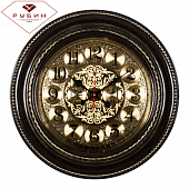 6141-111 Часы настенные круг d=60см, корпус коричневый с золотом "Молитвы"