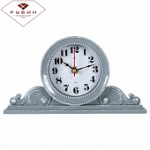 2514-002 (10) Часы настольные 26х14 см, корпус серый с белым "Классика"  "Рубин"