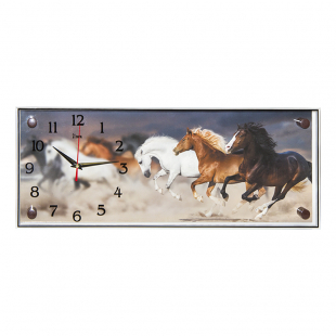 5020-017 Часы настенные "Табун лошадей"