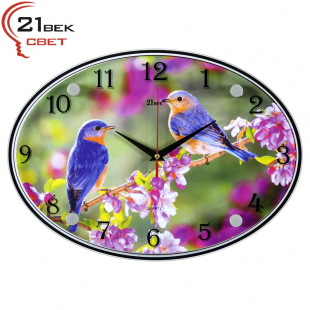 2434-1254 Часы настенные "Птички на цветущей веточке"