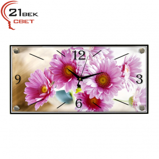 1939-737 Часы настенные "Розовые хризантемы"
