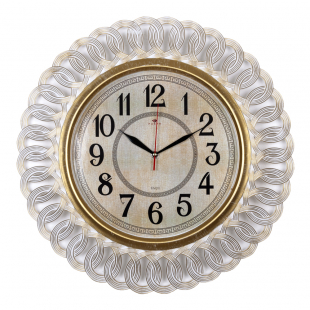 5130-001 Часы настенные круг d=51 см, корпус белый с золотом "Греция"