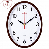 2720-101Br (10) Часы настенные овал 22,5х29см, корпус коричневый "Классика" "Рубин"