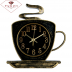 2523-002 Часы настенные чашка 25х24см, корпус черный с золотом "Классика"