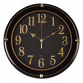3328-002 (10) Часы настенные круг со вставками d=32,5см, корпус черный "Классика"