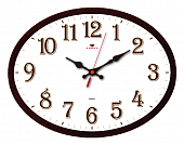 2720-109 (10) Часы настенные овал 22,5х29см, корпус коричневый "Классика" "Рубин"