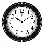 3328-001 (10) Часы настенные круг со вставками d=32,5см, корпус черный "Классика"
