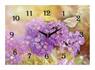 2535-1231 Часы настенные "Бабочка на гортензии"