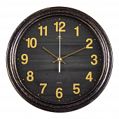 2924-002 (10) Часы настенные круг d=29см, корпус черный с патиной "Эко" "Рубин"