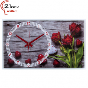 6036-131 Часы настенные "Красные тюльпаны" 