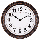 2950-002 Часы настенные круг d=28,5см, корпус черный с бронзой "Классика"