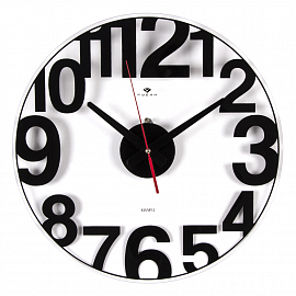 wf 4041-002 Часы настенные прозрачные d-39 см, открытая стрелка "Большие цифры"
