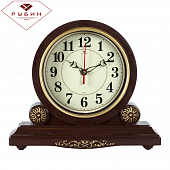 3026-002 Часы настольные 30х26 см, корпус коричневый с золотом "Классика" 