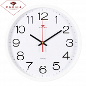 3027-121W (10) Часы настенные круг d=30см, корпус белый "Классика" "Рубин"