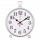 3426-003 Часы настенно-настольные 26х32 см, корпус белый с серебром "Классика"