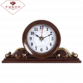 2514-005 Часы настольные 26х14 см, корпус коричневый с золотом "Классика" 