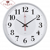 2940-105 (10) Часы настенные круг d=29см, корпус серебрянный "Серебрянные ромбы" "Рубин"