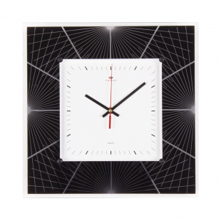 3636-001 Часы настенные квадрат 35х35см, корпус белый "Геометрия 1"